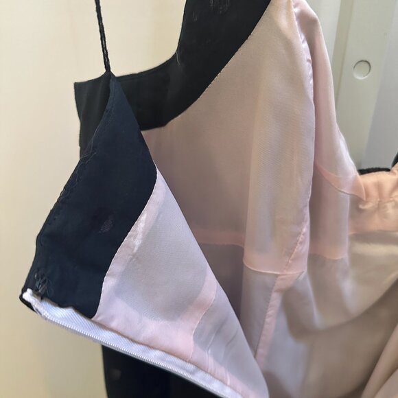 Maggy London Black Pink Polka Dot Lined Halter Dress Sz 10 - Picture 13 of 13